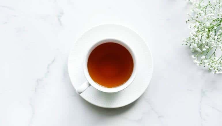 black tea white cup