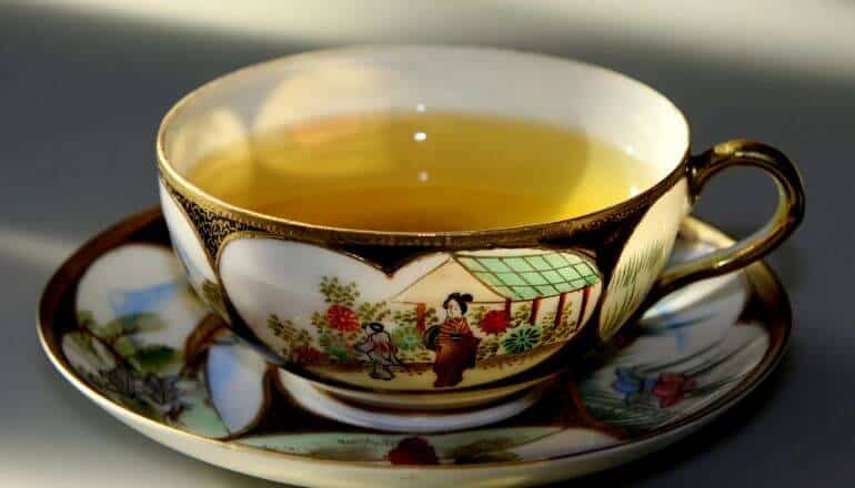 sencha green tea in cup