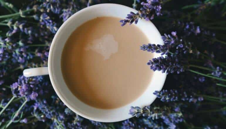 Lavender tea with milk