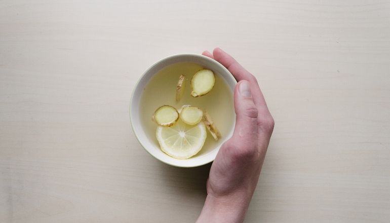 cup of ginger root tea