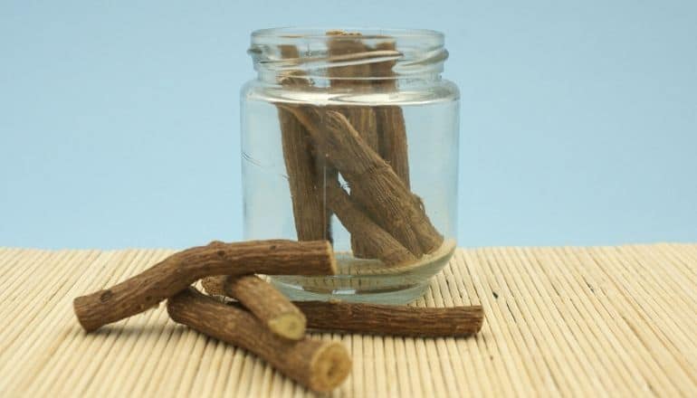 licorice root in a jar