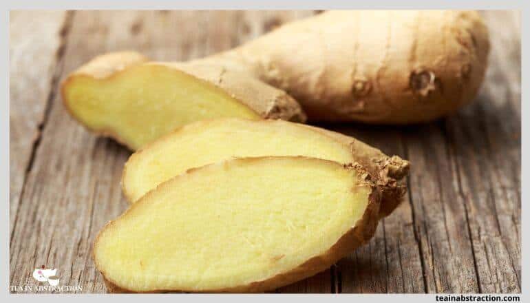 ginger root on wood table