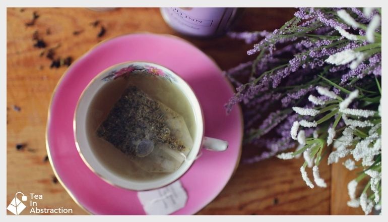 cup of lavender tea